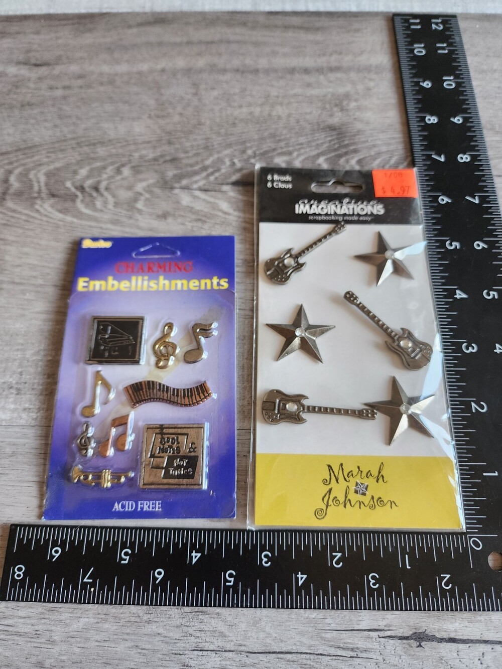 Scrapbook Metal Guitar Piano Music Craft Card Journal Embellishments New LOT #49
